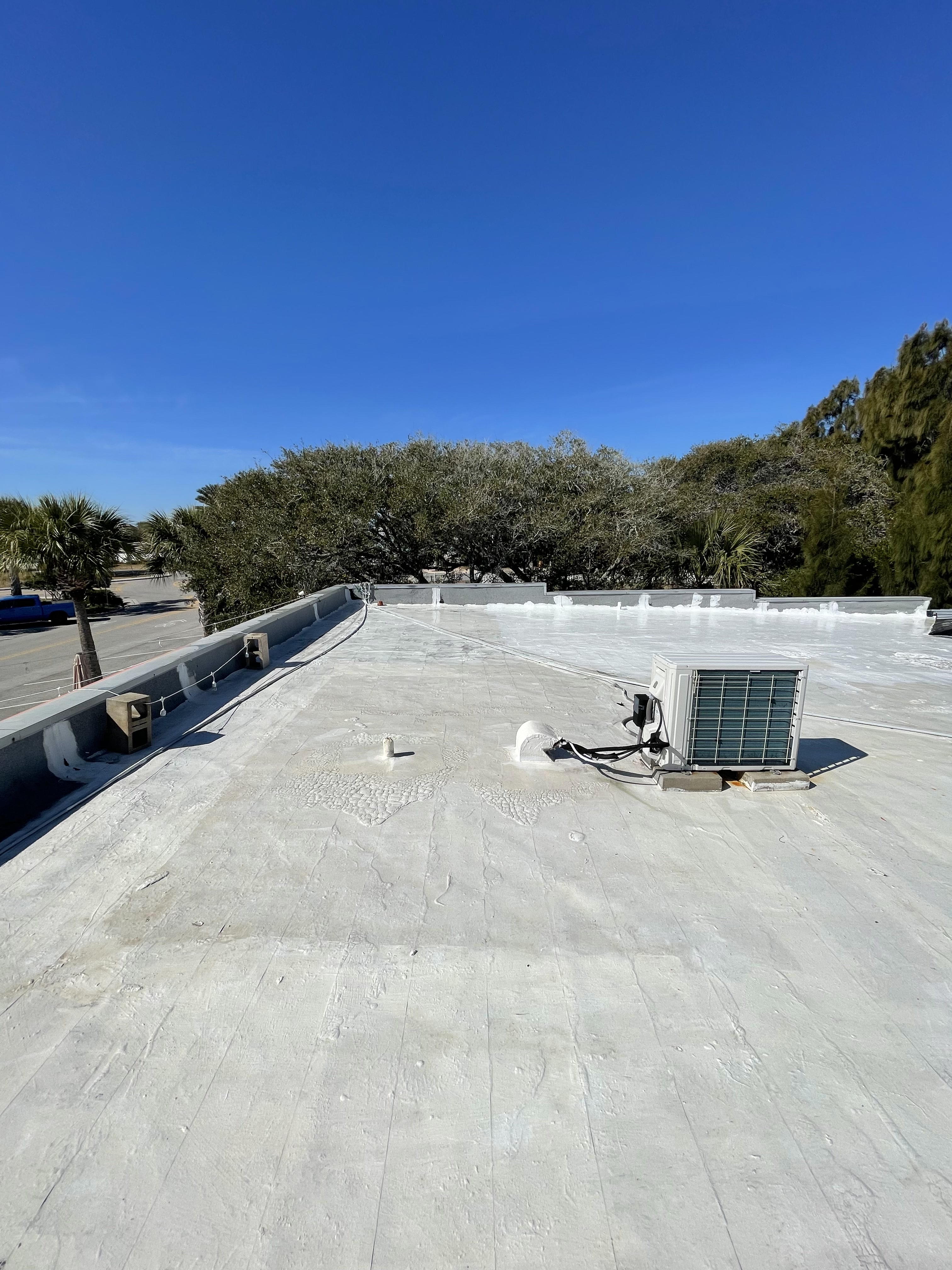 Commercial TPO roof after cleaning
